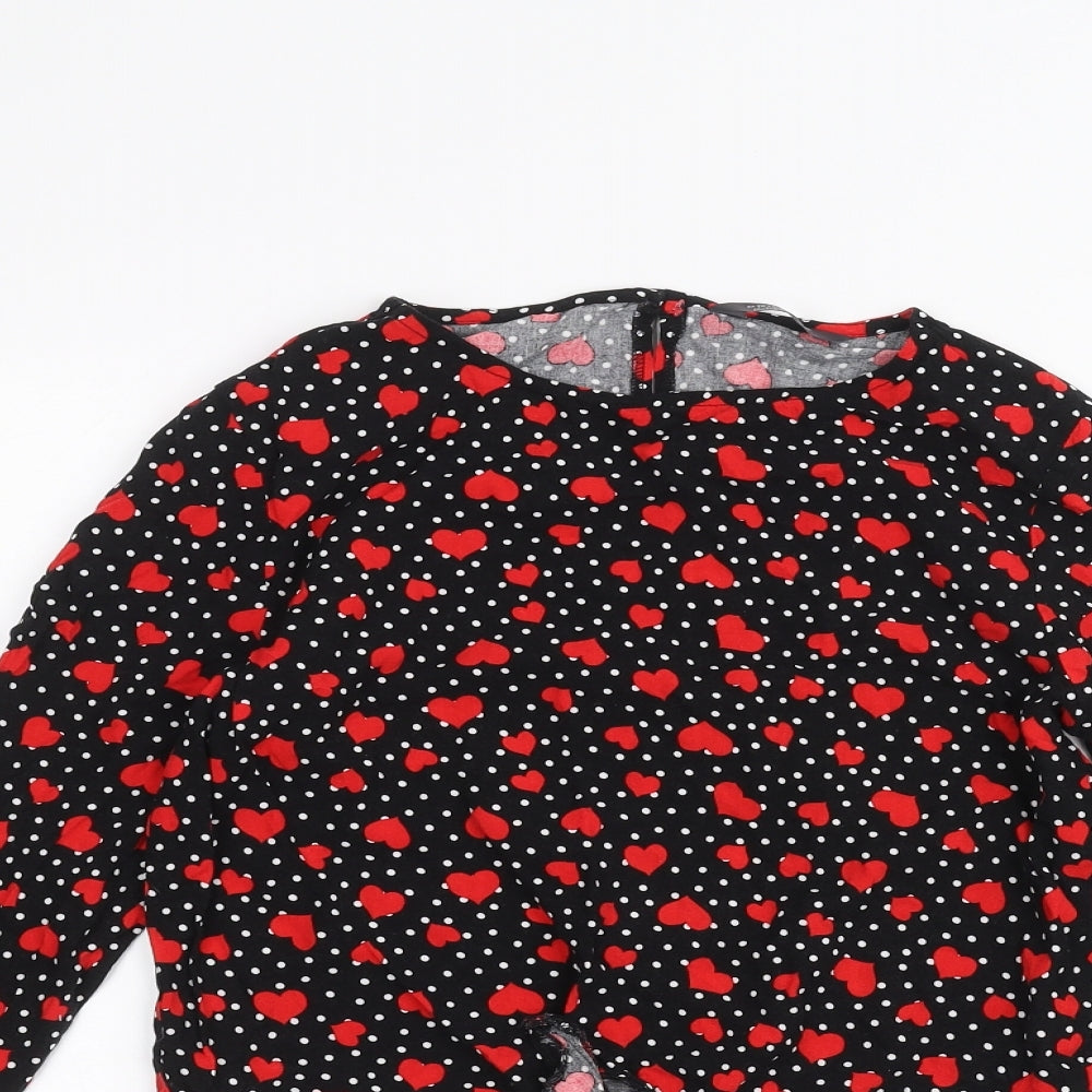 Primark Girls Black Polka Dot  Basic Blouse Size 12-13 Years