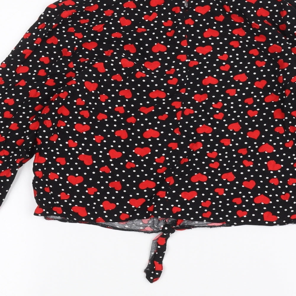 Primark Girls Black Polka Dot  Basic Blouse Size 12-13 Years