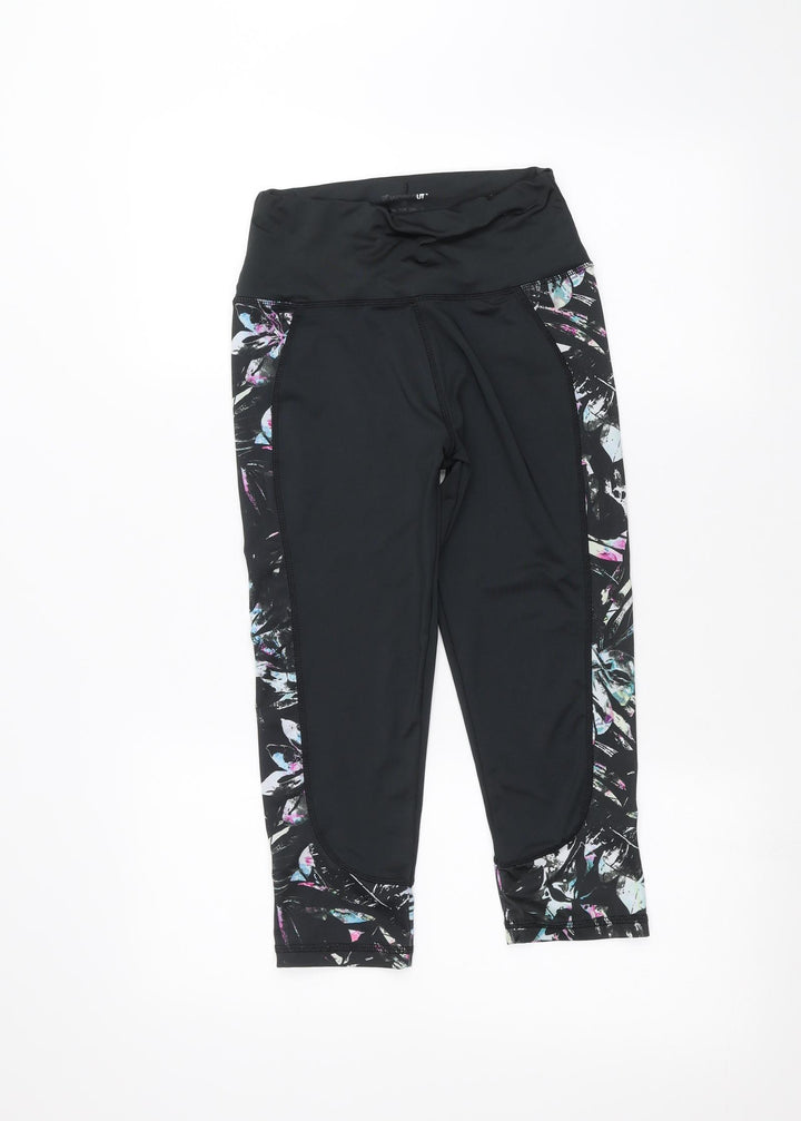 WORKOUT Womens Black Cropped Leggings Size XS L20 in
