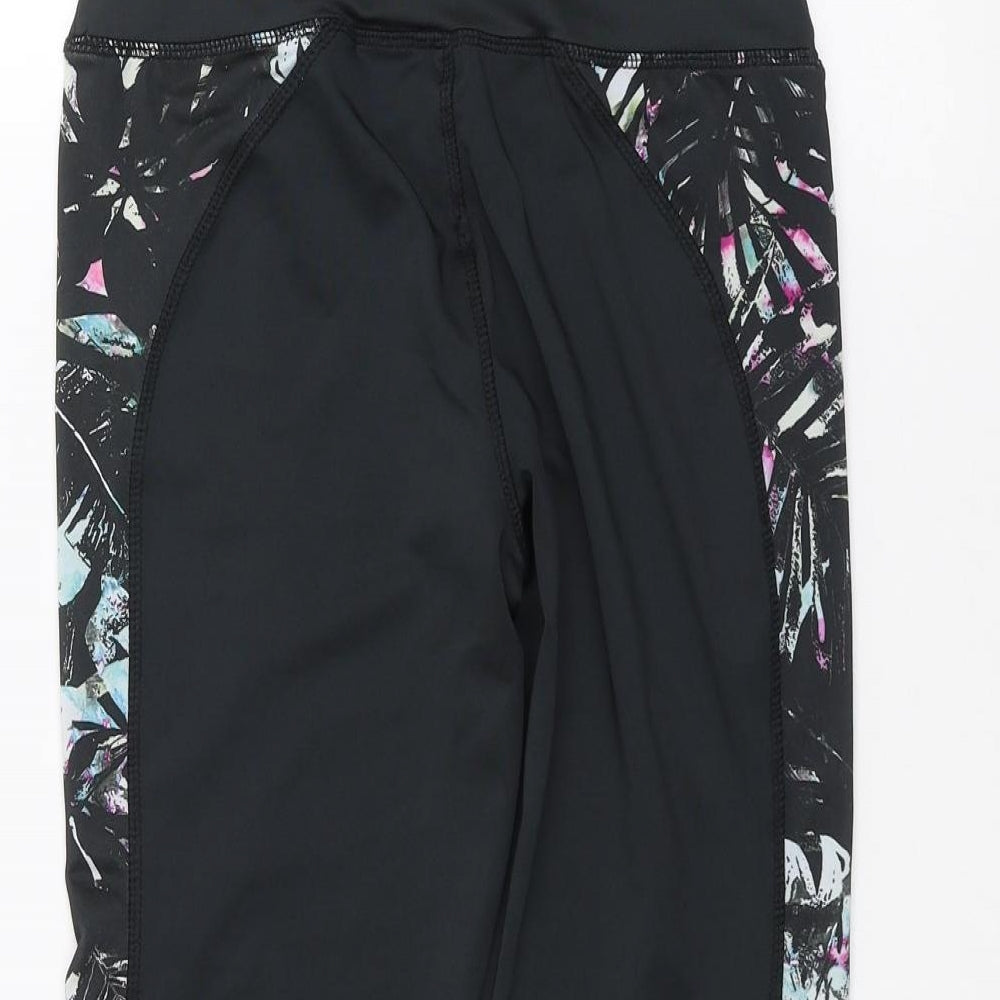 WORKOUT Womens Black   Cropped Leggings Size XS L20 in