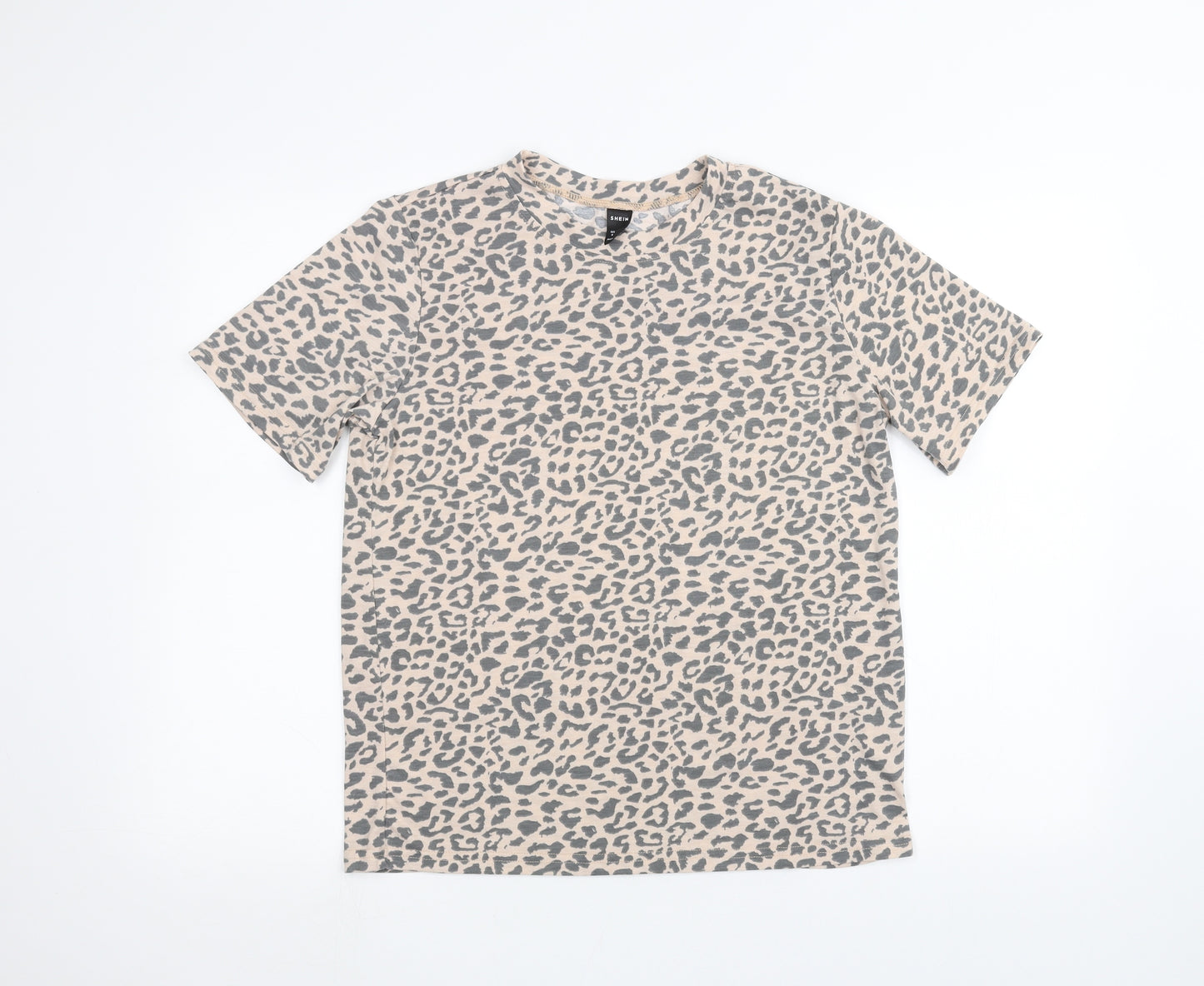 SheIn Womens Pink Animal Print  Basic T-Shirt Size M