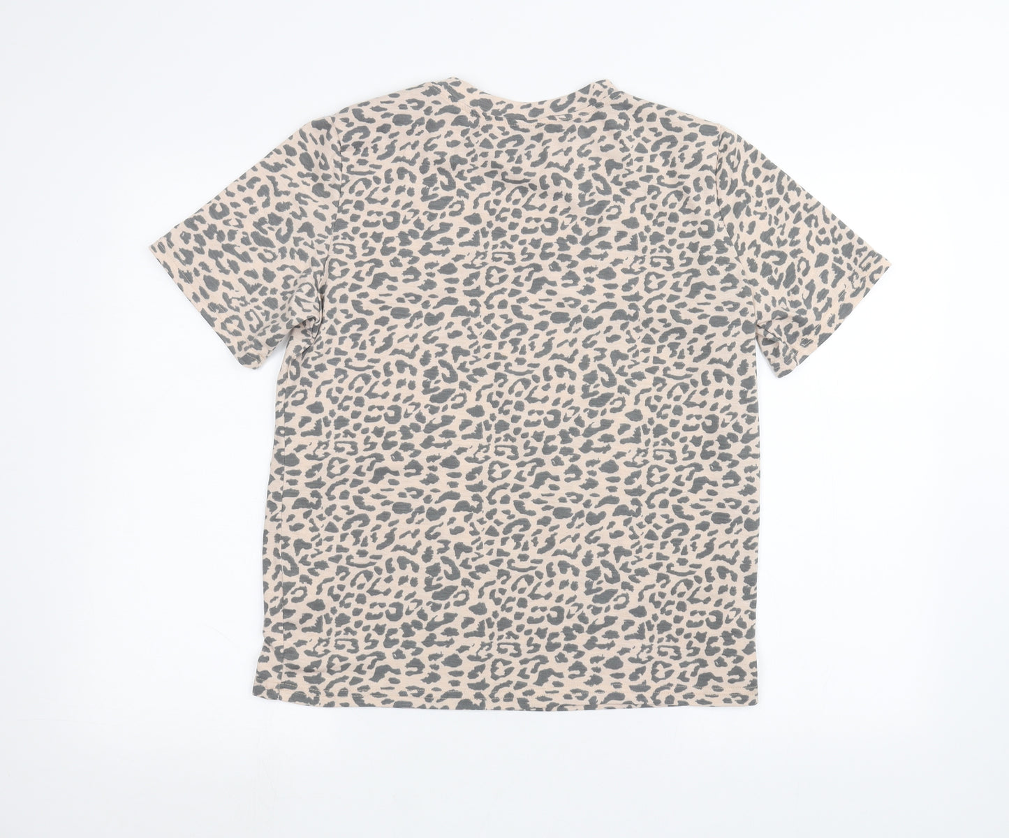 SheIn Womens Pink Animal Print  Basic T-Shirt Size M