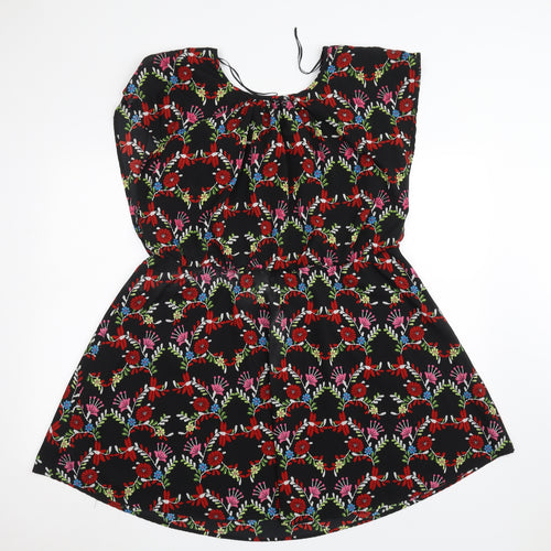 F&F Womens Black Floral  A-Line  Size 18