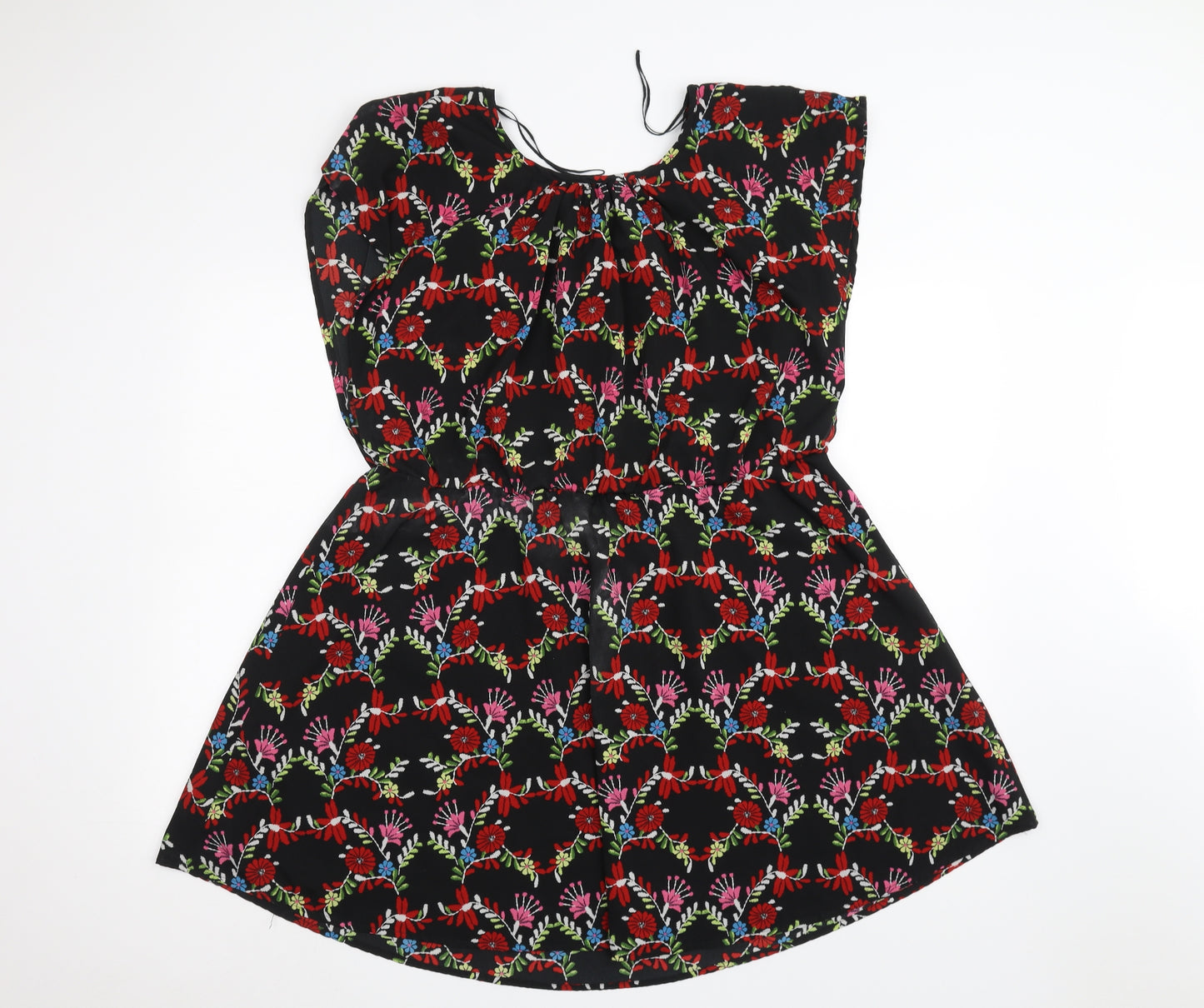 F&F Womens Black Floral  A-Line  Size 18