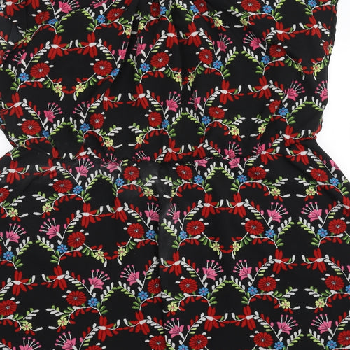 F&F Womens Black Floral  A-Line  Size 18