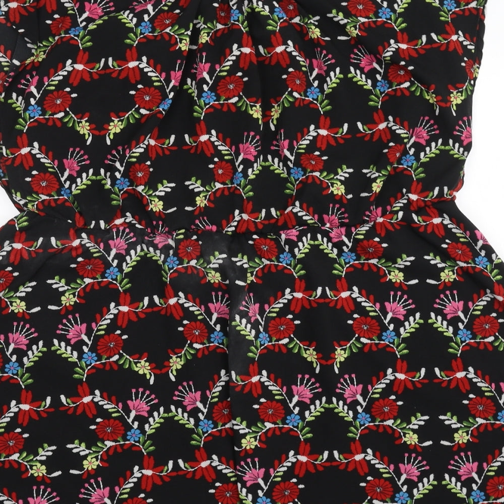 F&F Womens Black Floral  A-Line  Size 18
