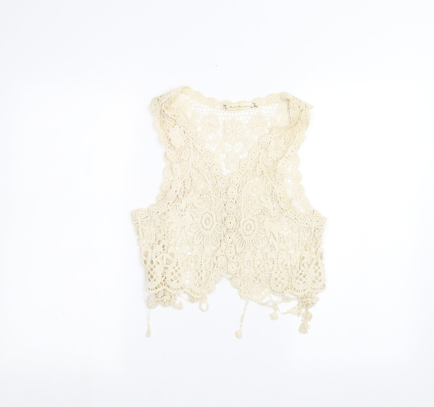 Rock & Revolution Womens White   Cardigan Jumper Size M