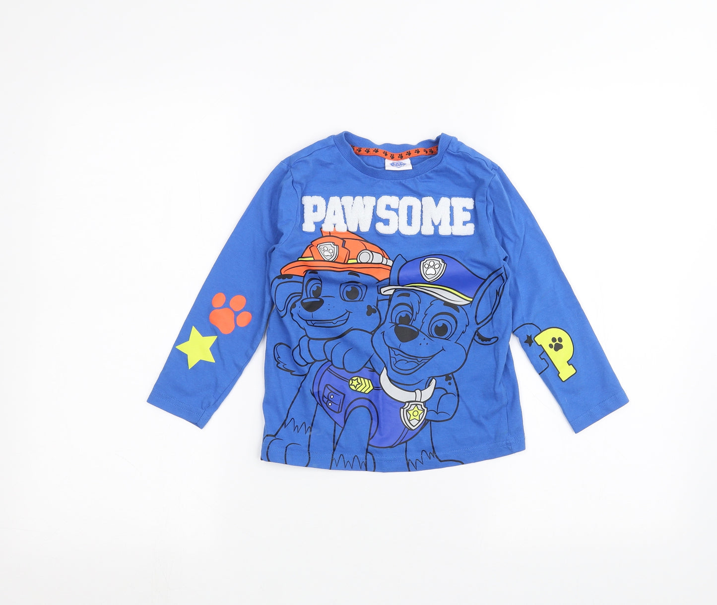 paw patrol Boys Blue   Basic T-Shirt Size 4-5 Years  - Paw Patrol