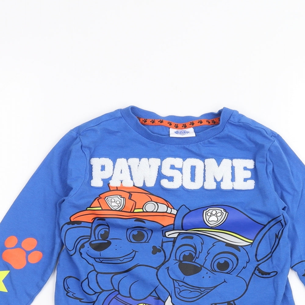 paw patrol Boys Blue   Basic T-Shirt Size 4-5 Years  - Paw Patrol