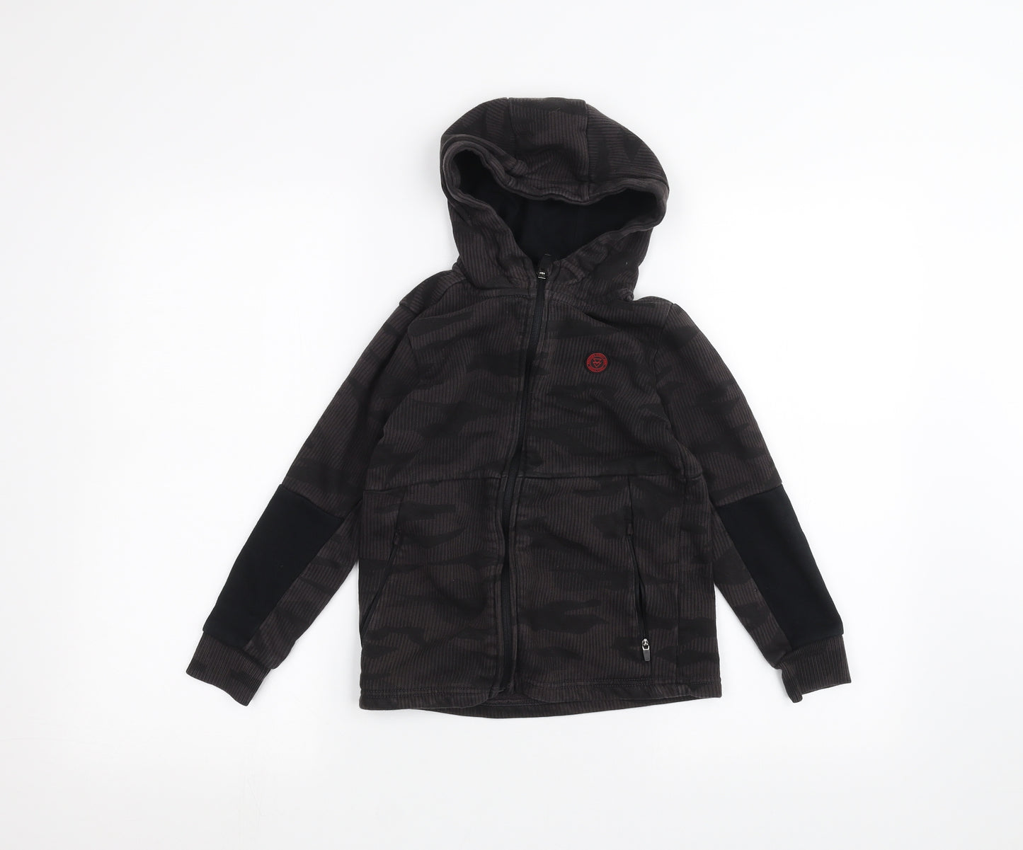 George Boys Black   Full Zip Hoodie Size 7-8 Years