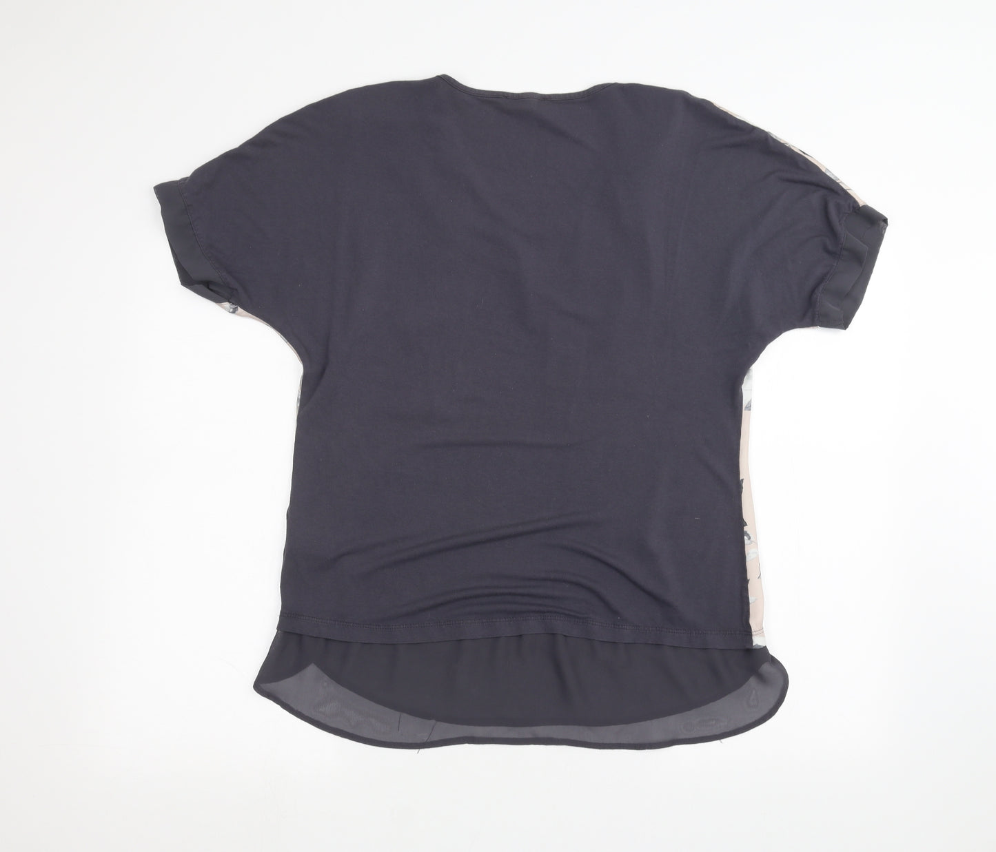 Papaya Womens Blue Floral  Basic T-Shirt Size 10