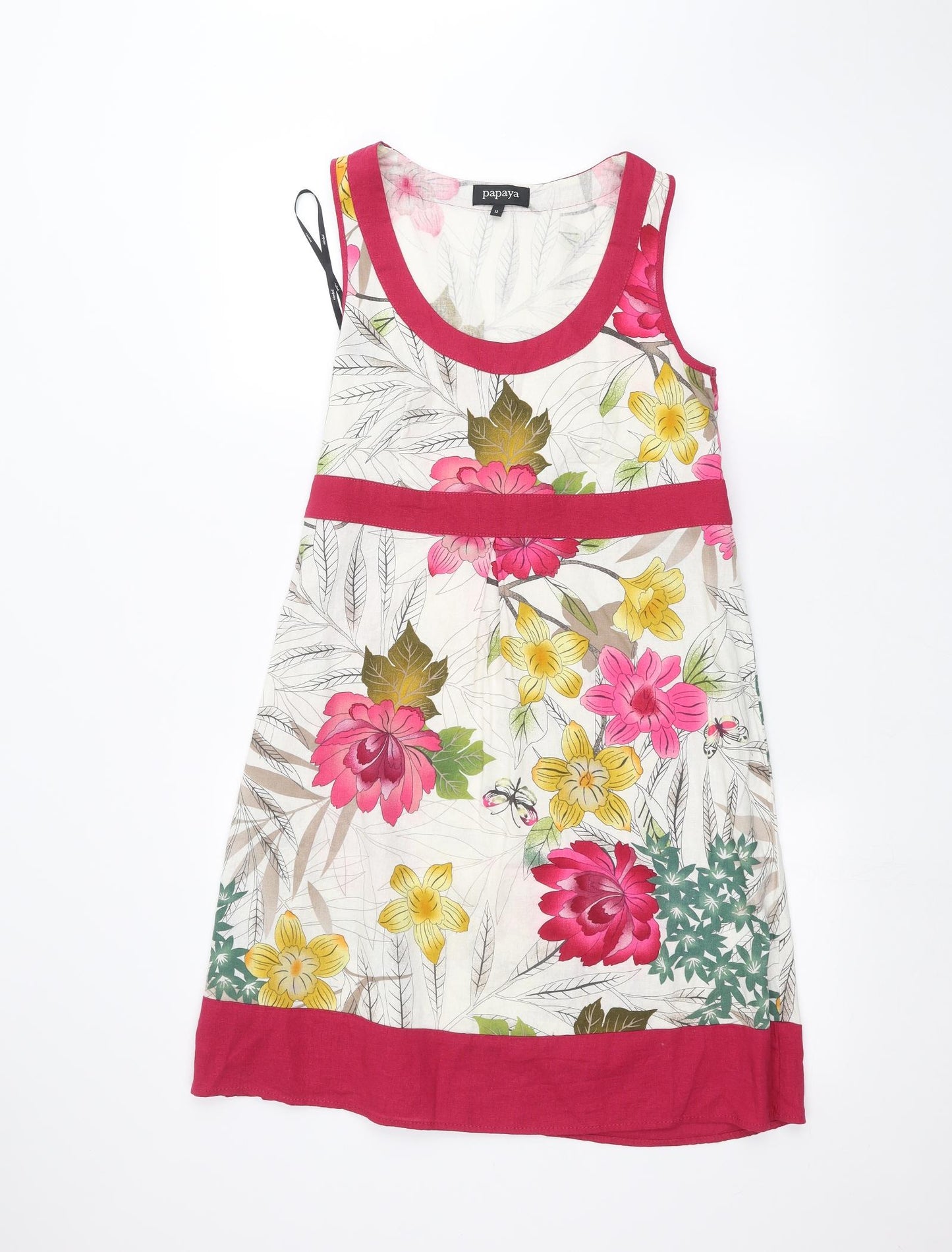 Papaya Womens White Floral  A-Line  Size 12
