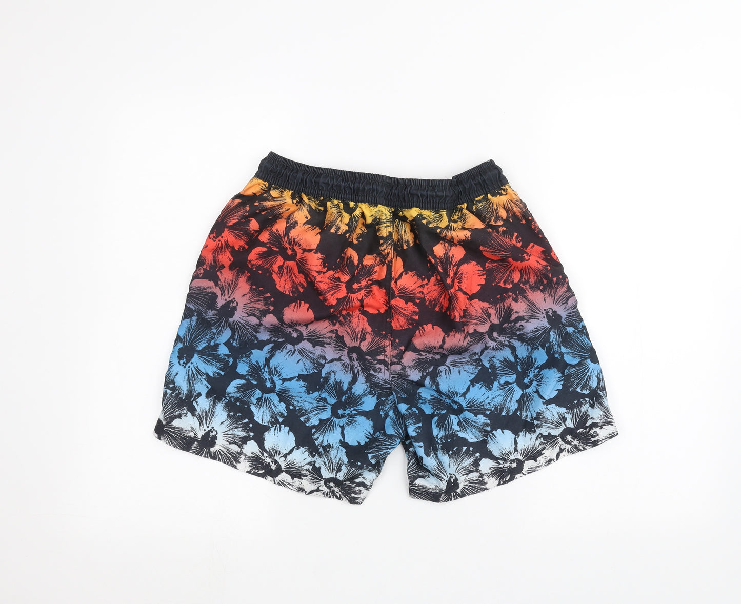 Easy Mens Black Floral  Sweat Shorts Size M - swim short