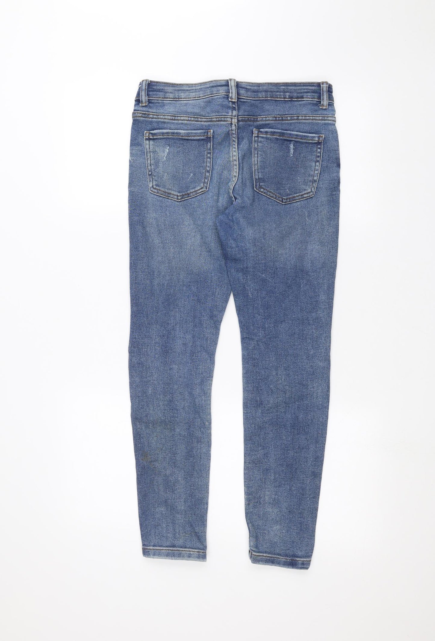Denim & Co. Girls Blue  Denim Skinny Jeans Size 11-12 Years - ripped details