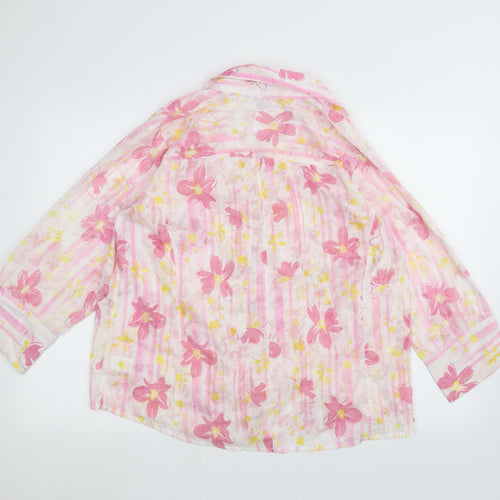 D&Co. Womens White   Basic Button-Up Size L