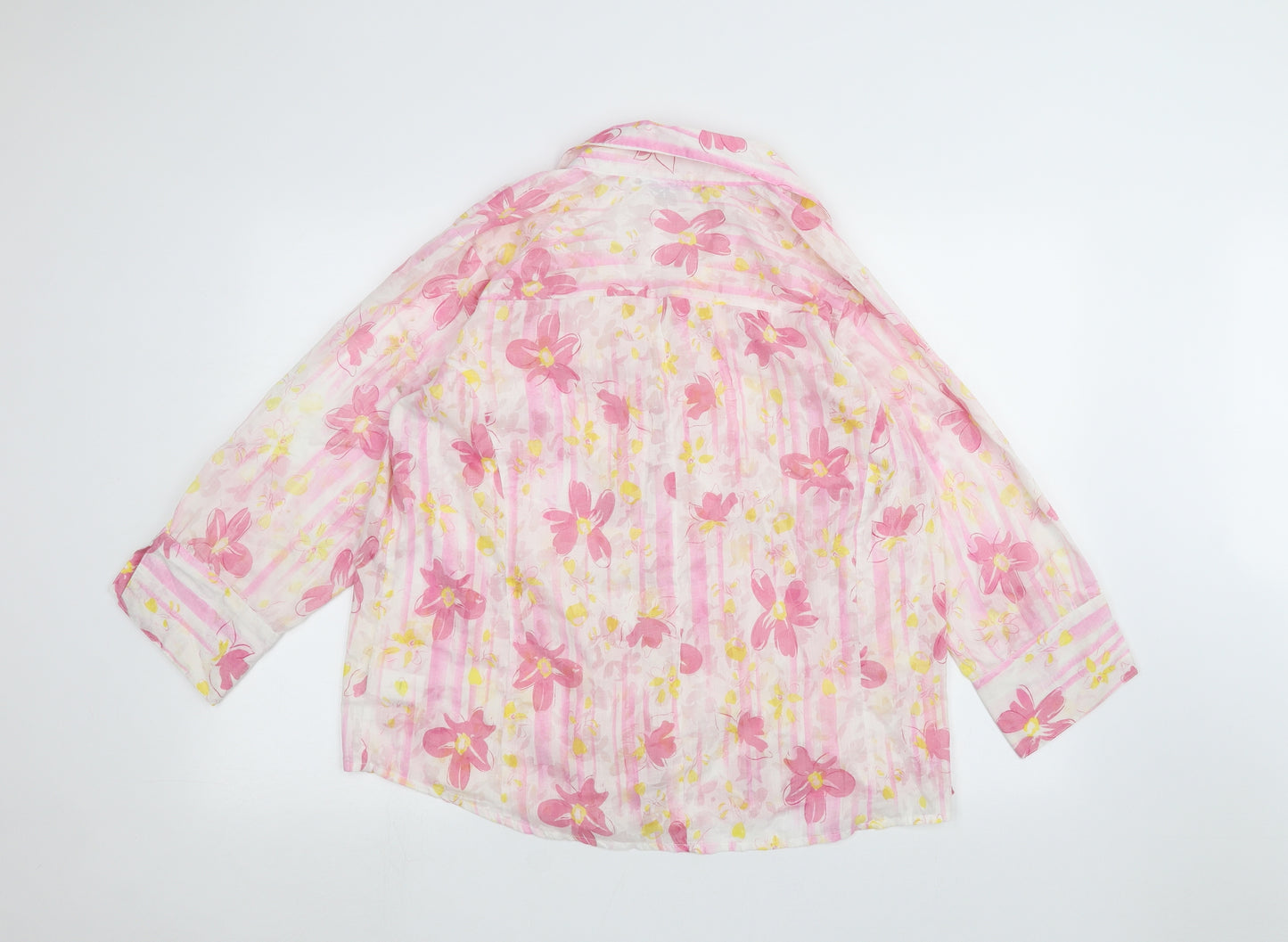 D&Co. Womens White   Basic Button-Up Size L