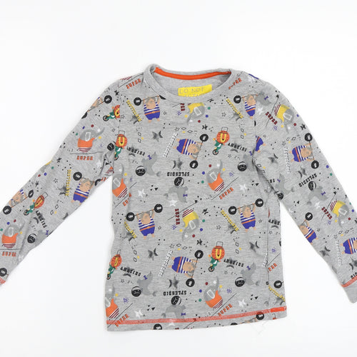 M&S Girls Grey   Top Pyjama Top Size 6-7 Years  - Circus Animals