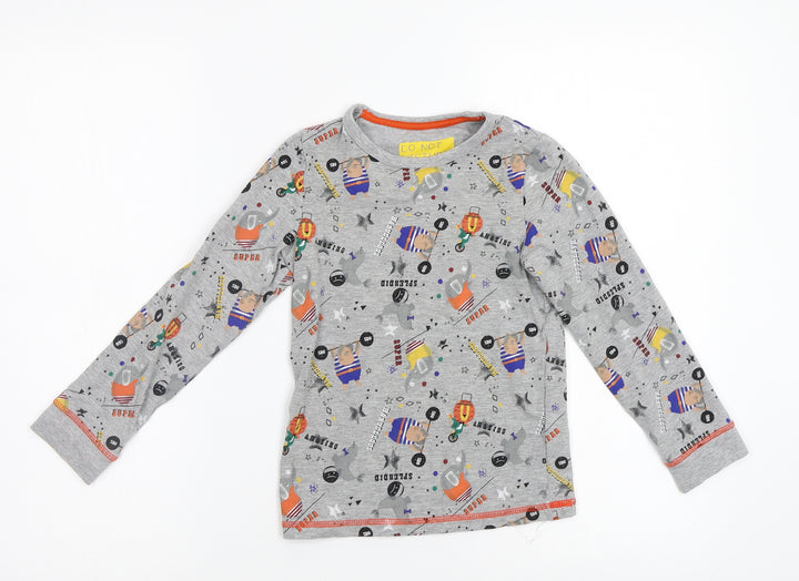 M&S Girls Grey Top Pyjama Top Size 6-7 Years - Circus Animals