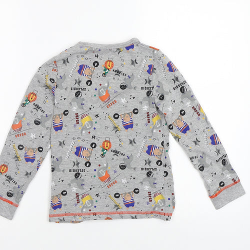 M&S Girls Grey   Top Pyjama Top Size 6-7 Years  - Circus Animals