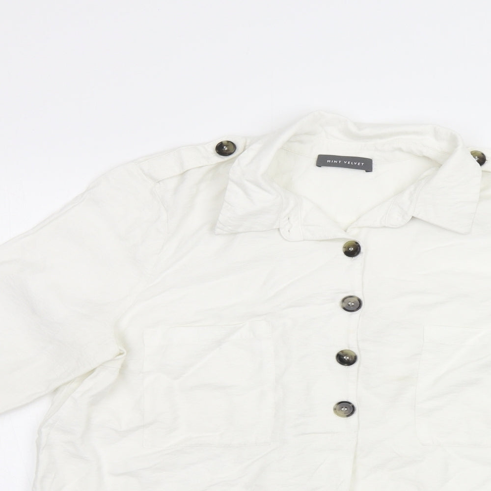 Mint Velvet Womens White   Basic Button-Up Size L