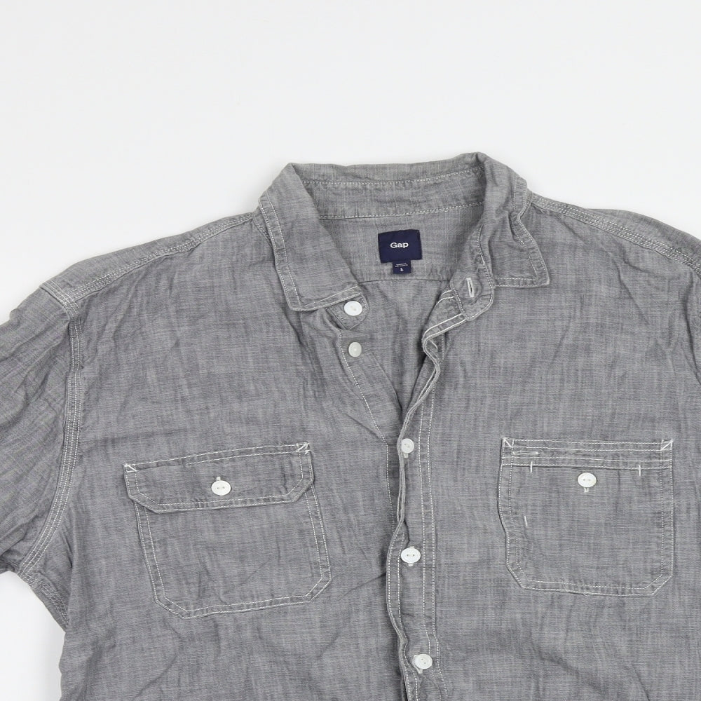 Gap Mens Grey    Button-Up Size L