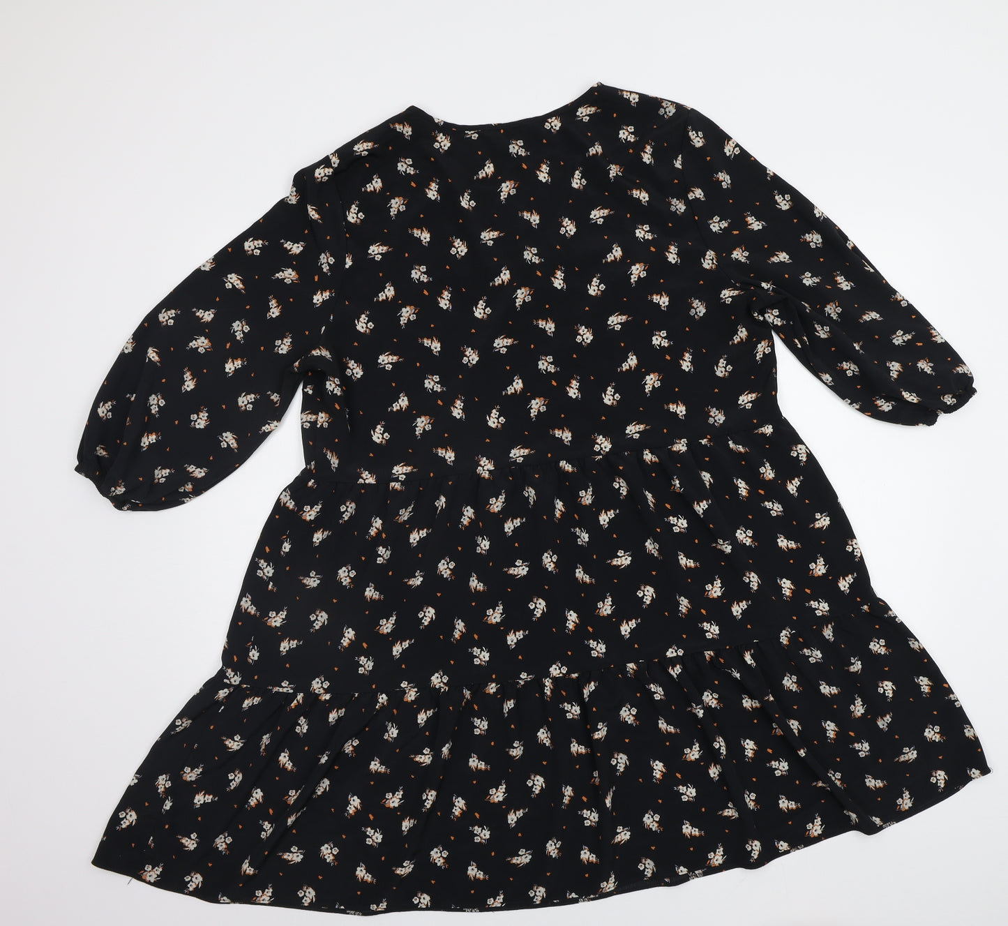 Primark Womens Black Floral  Fit & Flare  Size 16