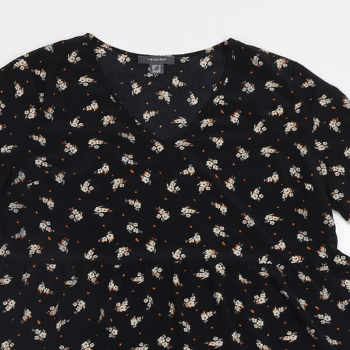 Primark Womens Black Floral  Fit & Flare  Size 16