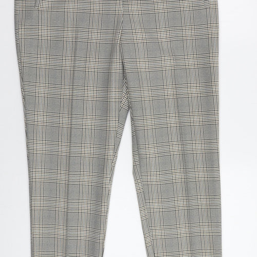 George Womens Beige Check  Trousers  Size 12 L27 in