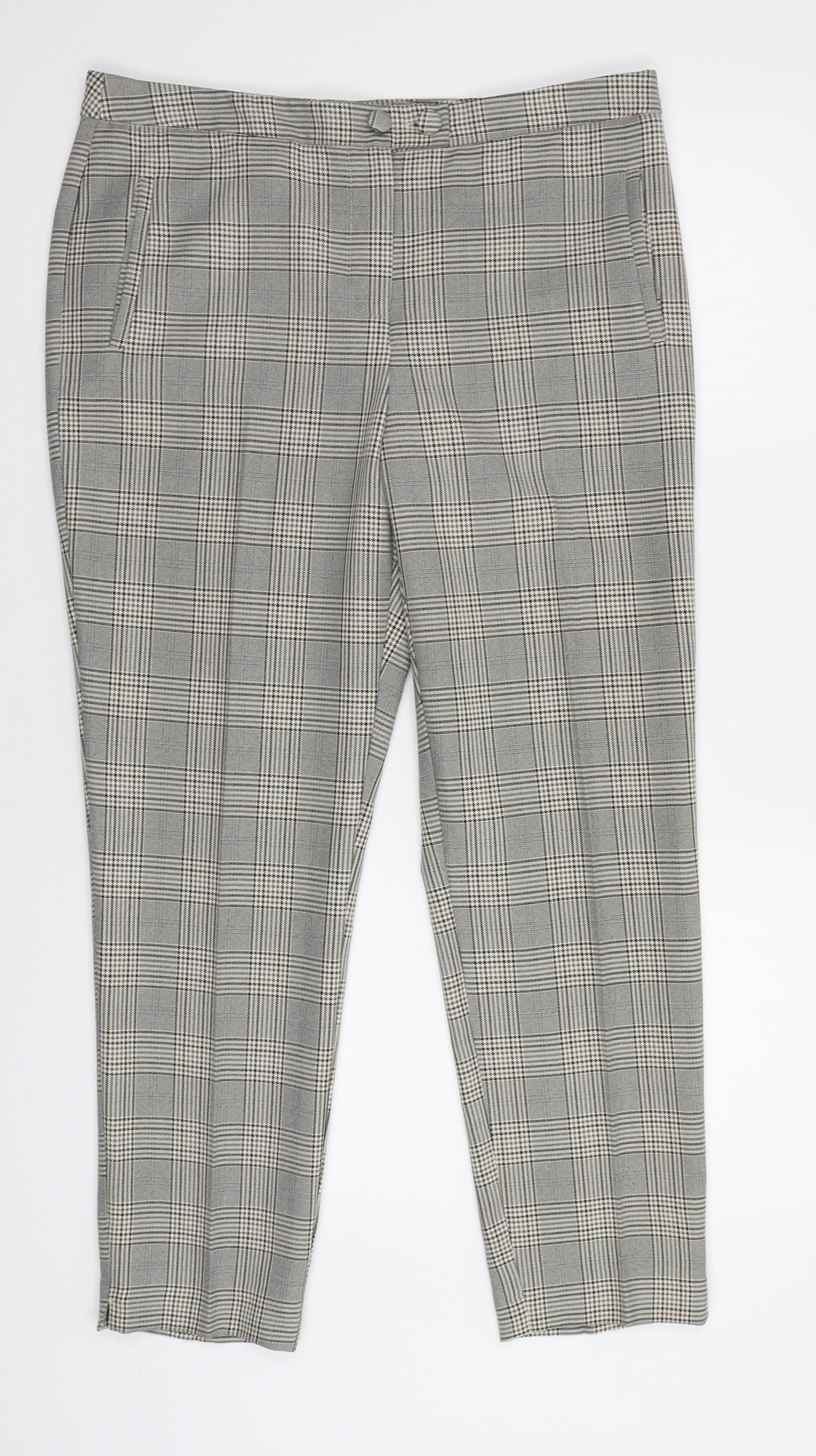 George Womens Beige Check  Trousers  Size 12 L27 in