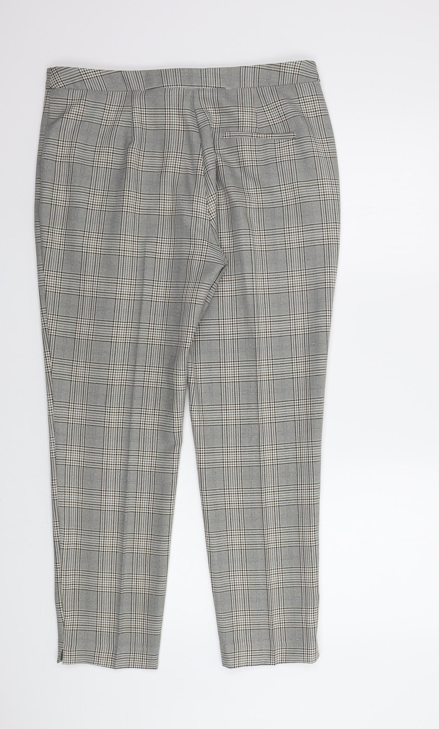 George Womens Beige Check  Trousers  Size 12 L27 in