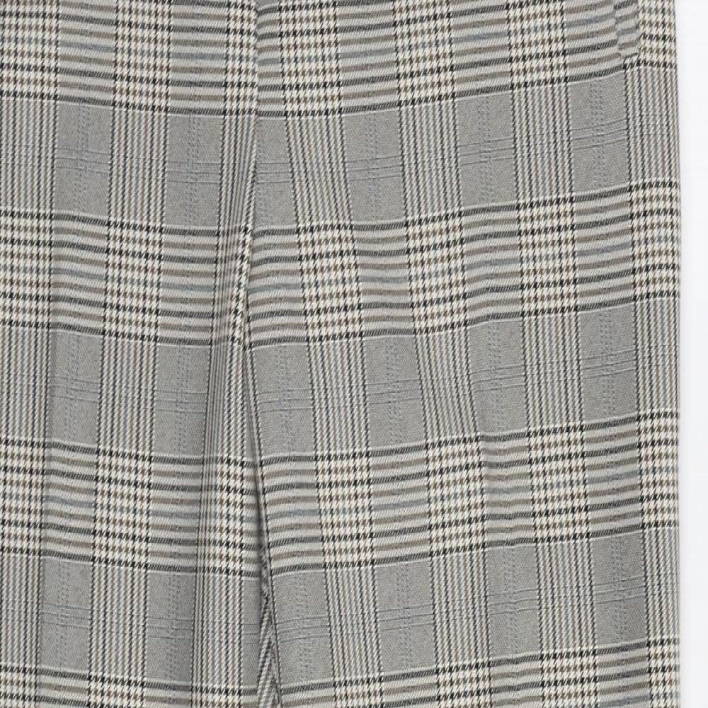 George Womens Beige Check  Trousers  Size 12 L27 in