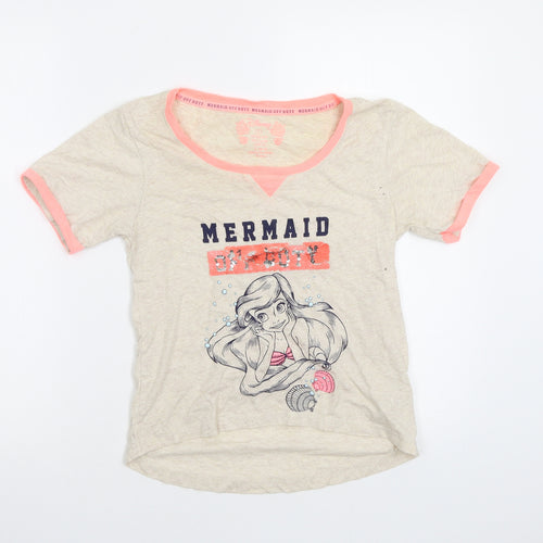 Primark Girls Beige   Basic T-Shirt Size S  - Mermaid