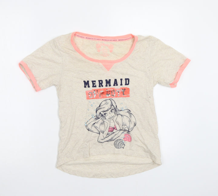 Primark Girls Beige   Basic T-Shirt Size S  - Mermaid