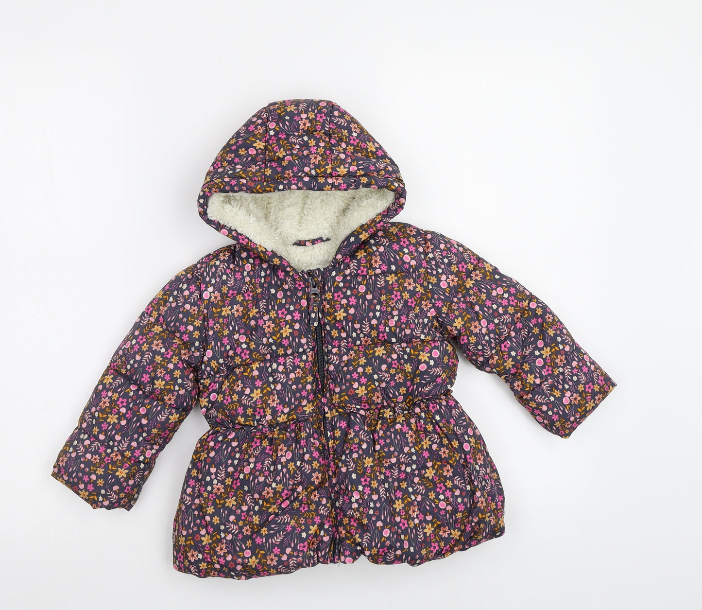 George Baby Multicoloured Floral  Puffer Jacket Jacket Size 12-18 Months