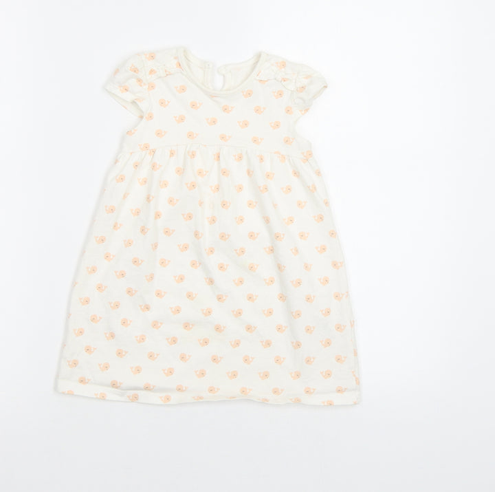George Baby White Geometric  A-Line  Size 18-24 Months