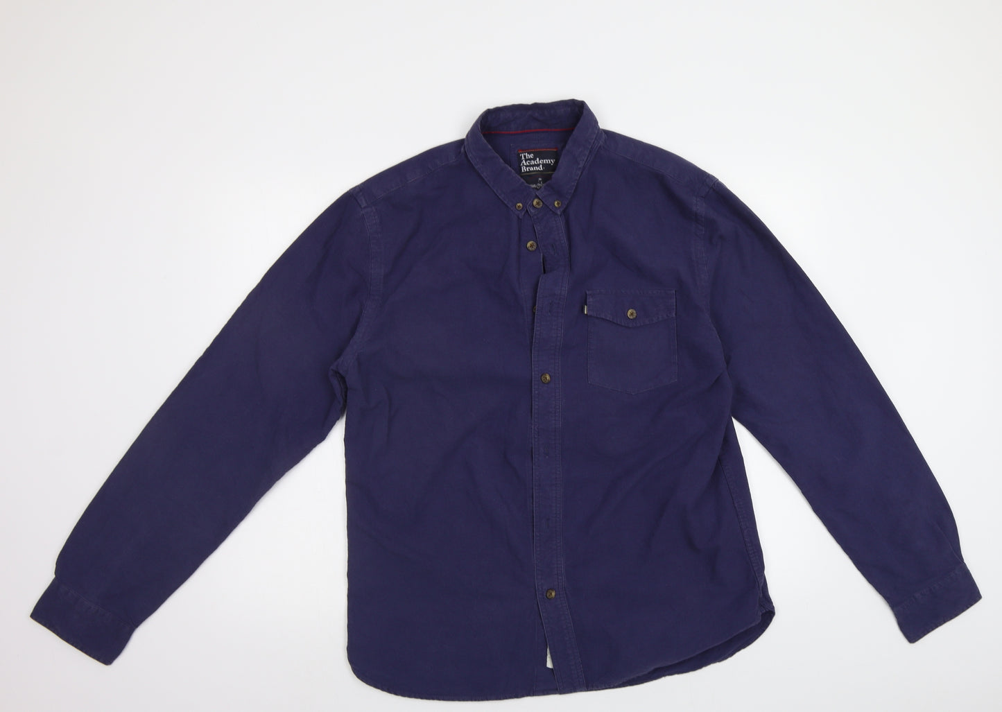 The Academy Brand Mens Blue    Button-Up Size XL