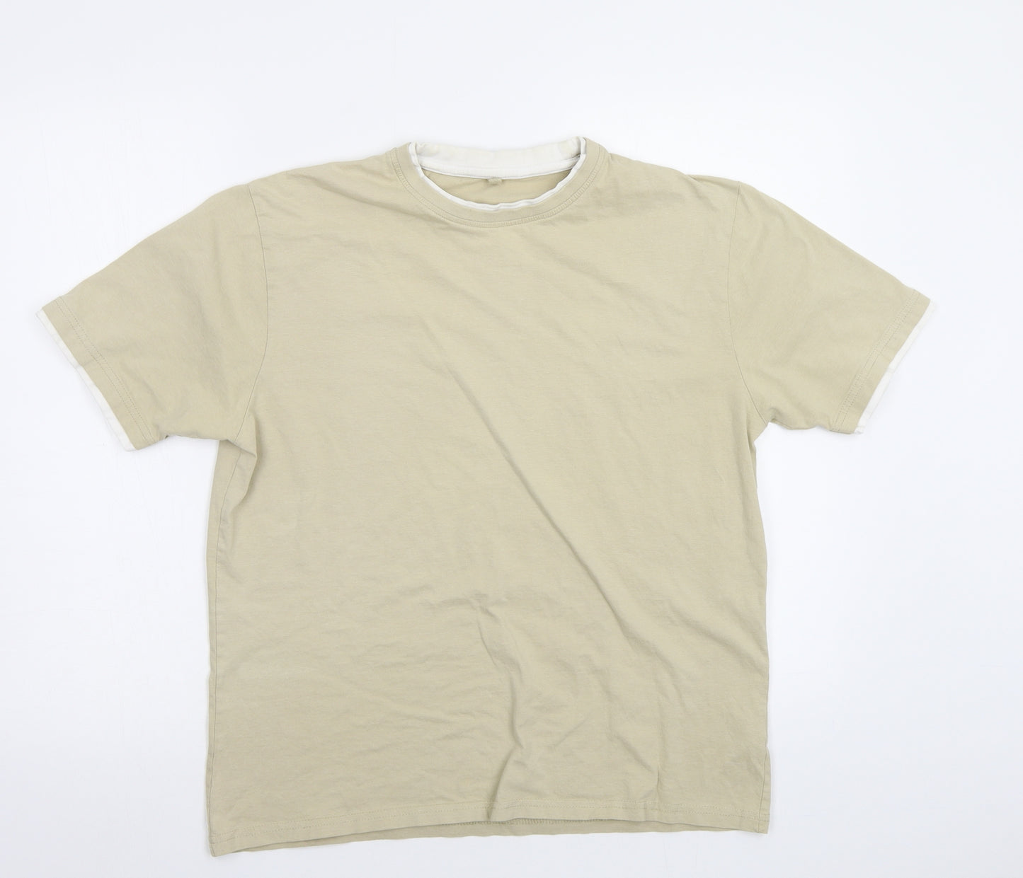 George Mens Beige    T-Shirt Size M
