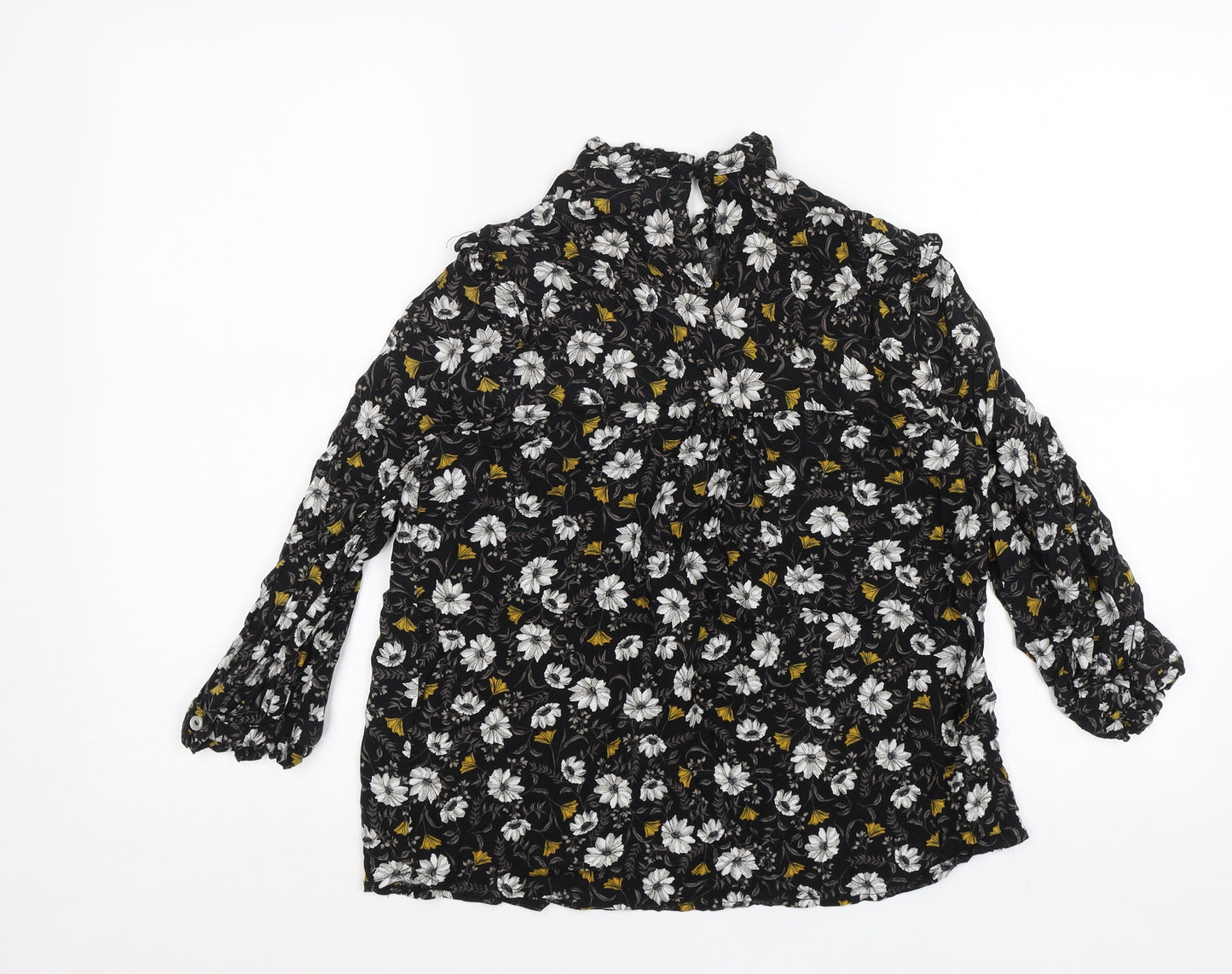 Atmosphere Womens Black Floral  Basic Blouse Size 8
