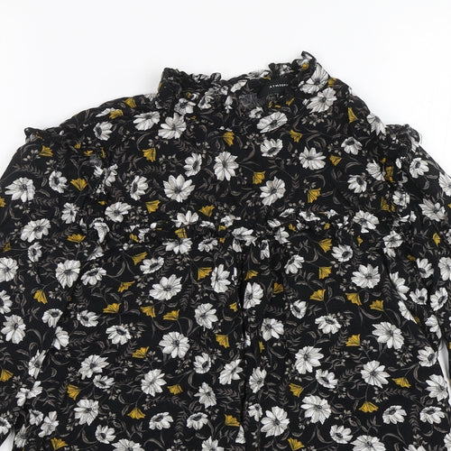 Atmosphere Womens Black Floral  Basic Blouse Size 8