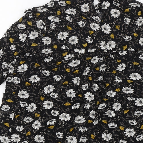 Atmosphere Womens Black Floral  Basic Blouse Size 8