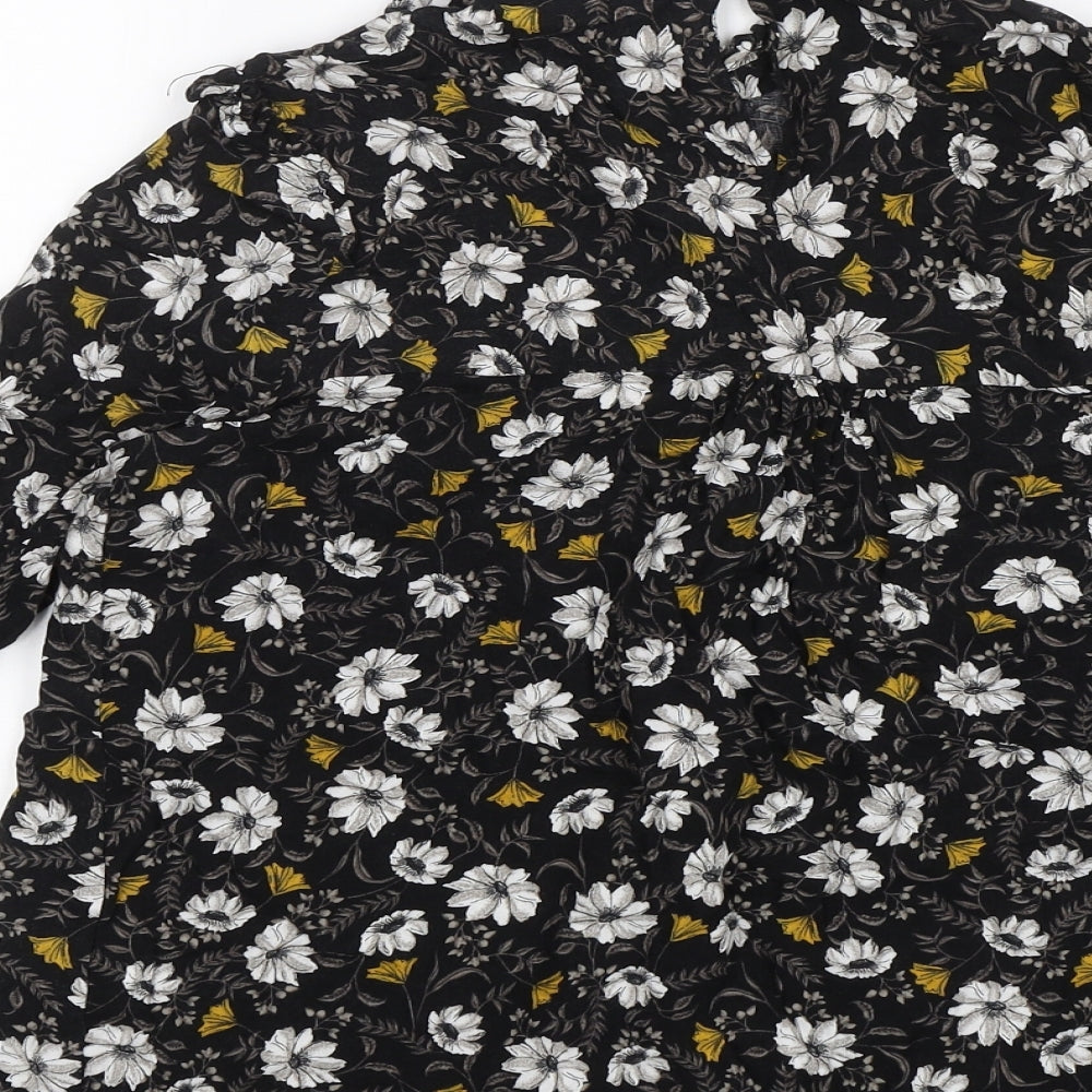 Atmosphere Womens Black Floral  Basic Blouse Size 8