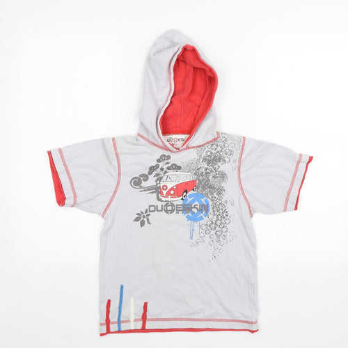 Dudeskin Boys Grey   Basic T-Shirt Size 6-7 Years