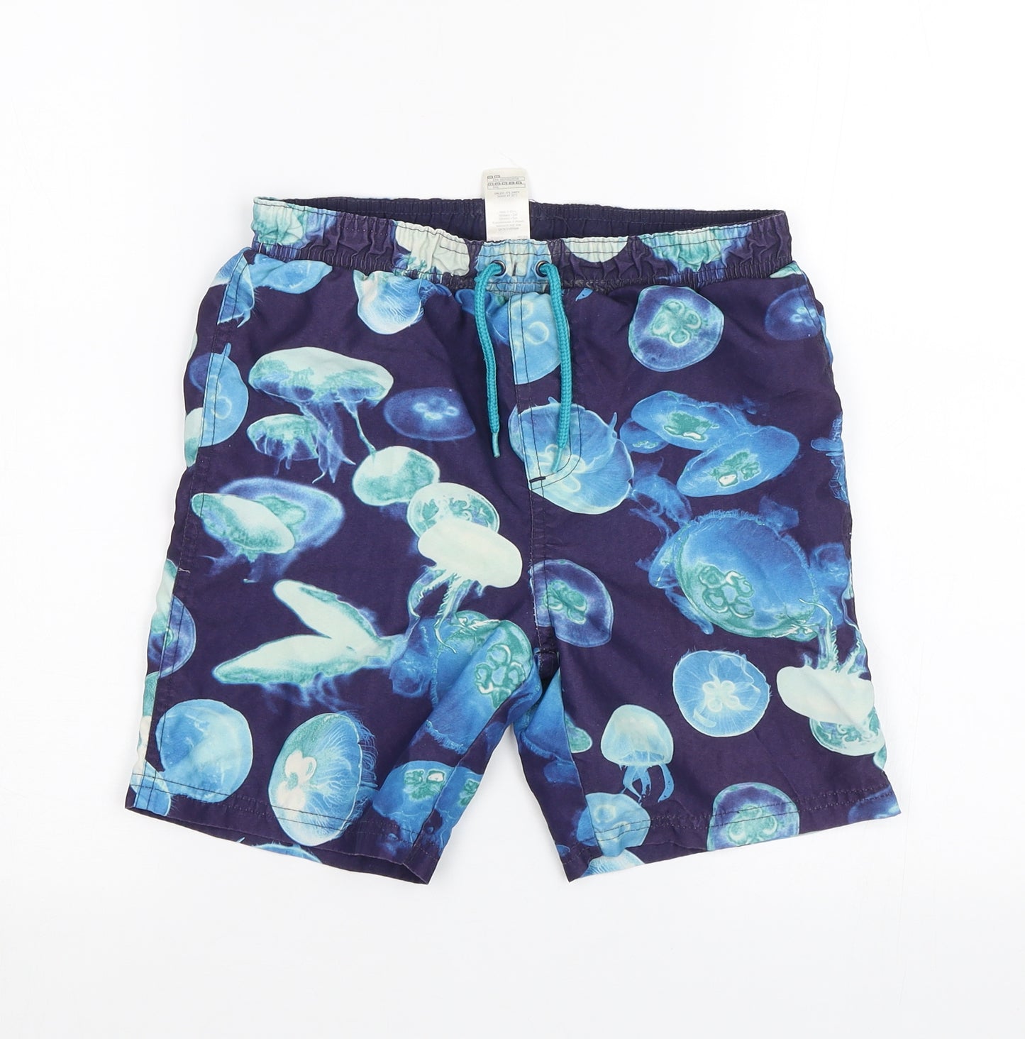 F&F Boys Blue   Bermuda Shorts Size 8-9 Years - jellyfish