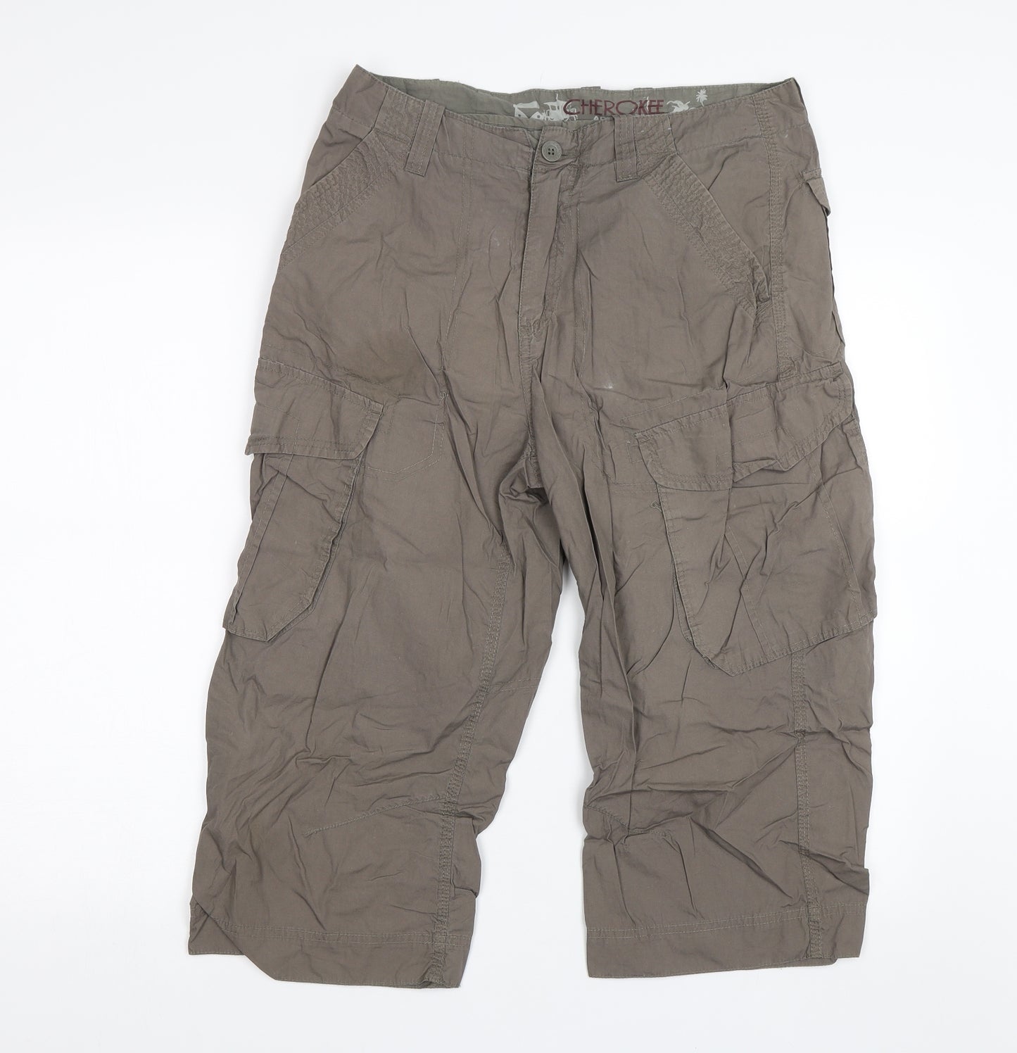 Cherokee Mens Brown   Cargo Shorts Size 30 in - Inside leg: 18inches