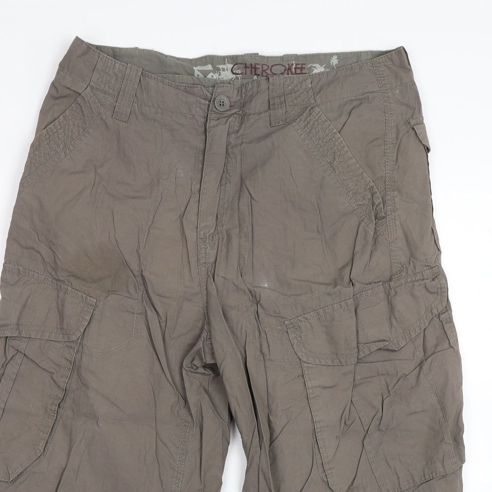 Cherokee Mens Brown   Cargo Shorts Size 30 in - Inside leg: 18inches