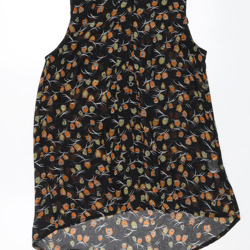 AX Paris Womens Black   Basic Blouse Size 8  - Owls