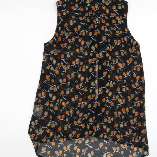 AX Paris Womens Black   Basic Blouse Size 8  - Owls
