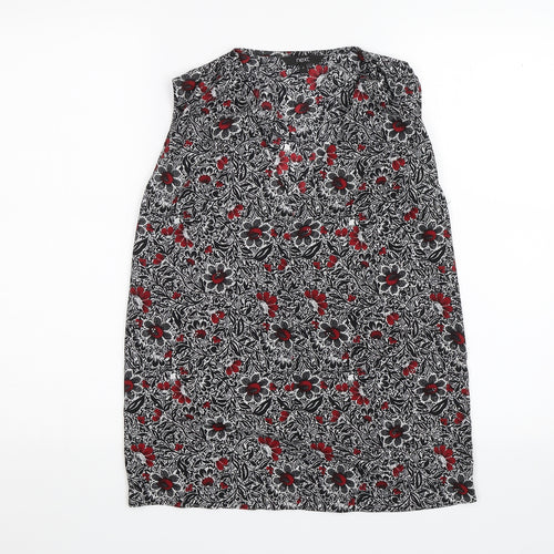 NEXT Womens Black Floral  Basic Blouse Size 6