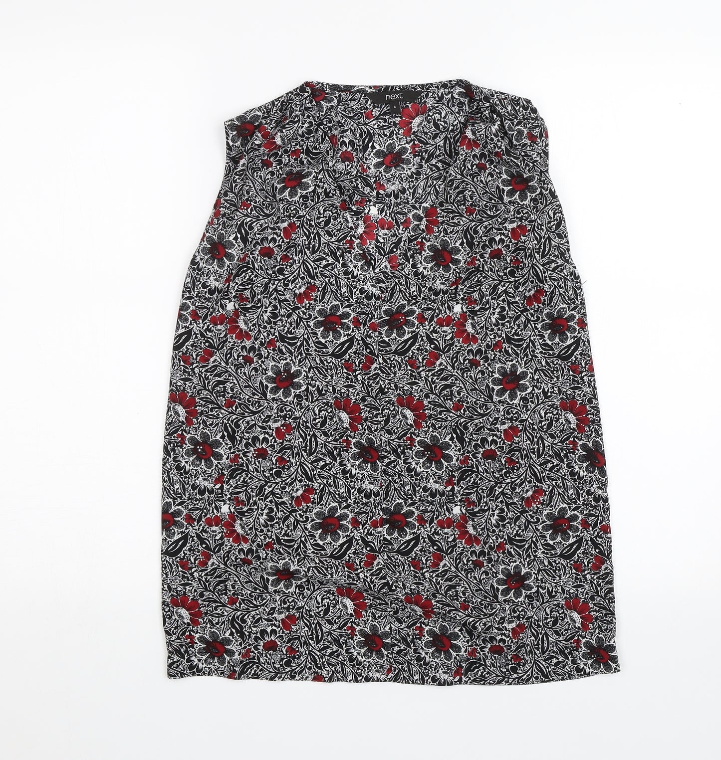 NEXT Womens Black Floral  Basic Blouse Size 6