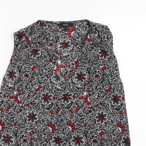NEXT Womens Black Floral  Basic Blouse Size 6